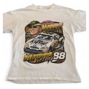 Dale Jarrett 88 UPS NASCAR Racing Double Sided T Shirt Mens XL Vintage Y2K